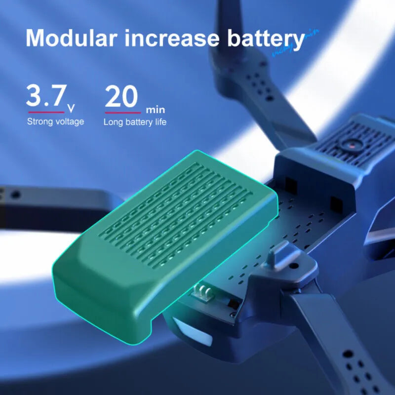 V13 RC Drone 6K HD Dual Camera WiFi FPV Foldable Quadcopter - 2 Batteries