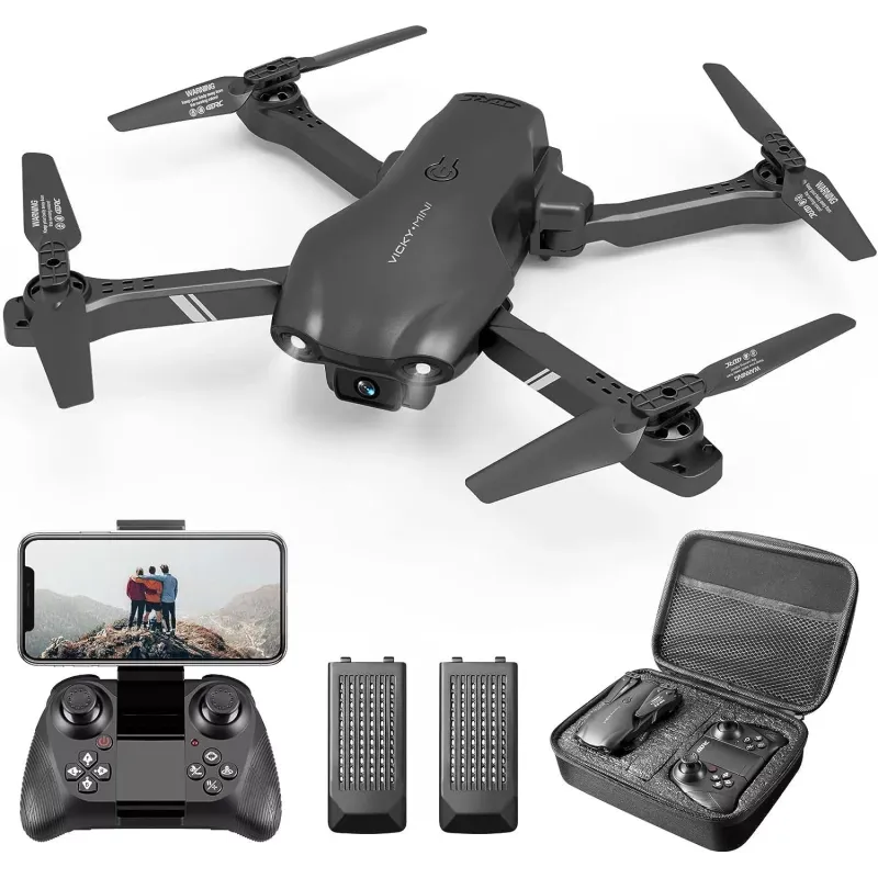 V13 RC Drone 6K HD Dual Camera WiFi FPV Foldable Quadcopter - 2 Batteries