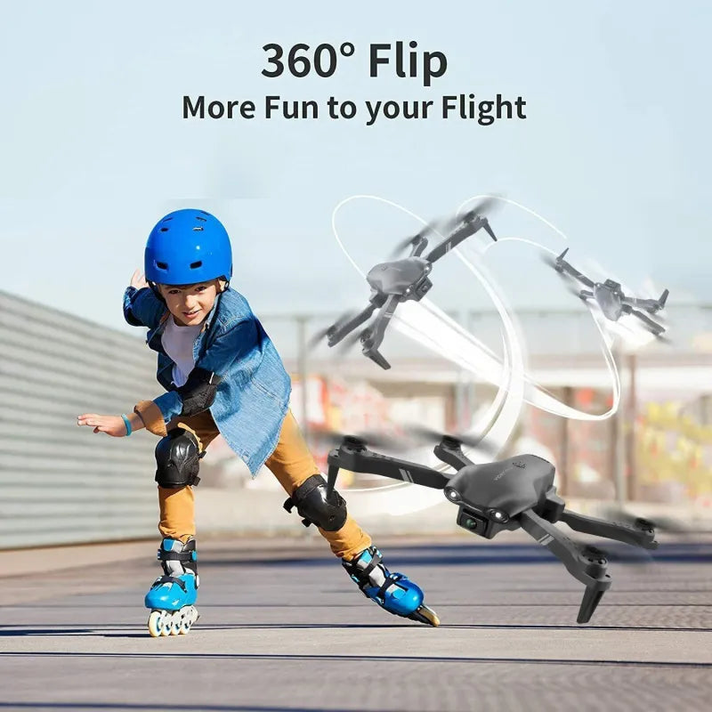 V13 RC Drone 6K HD Dual Camera WiFi FPV Foldable Quadcopter - 2 Batteries